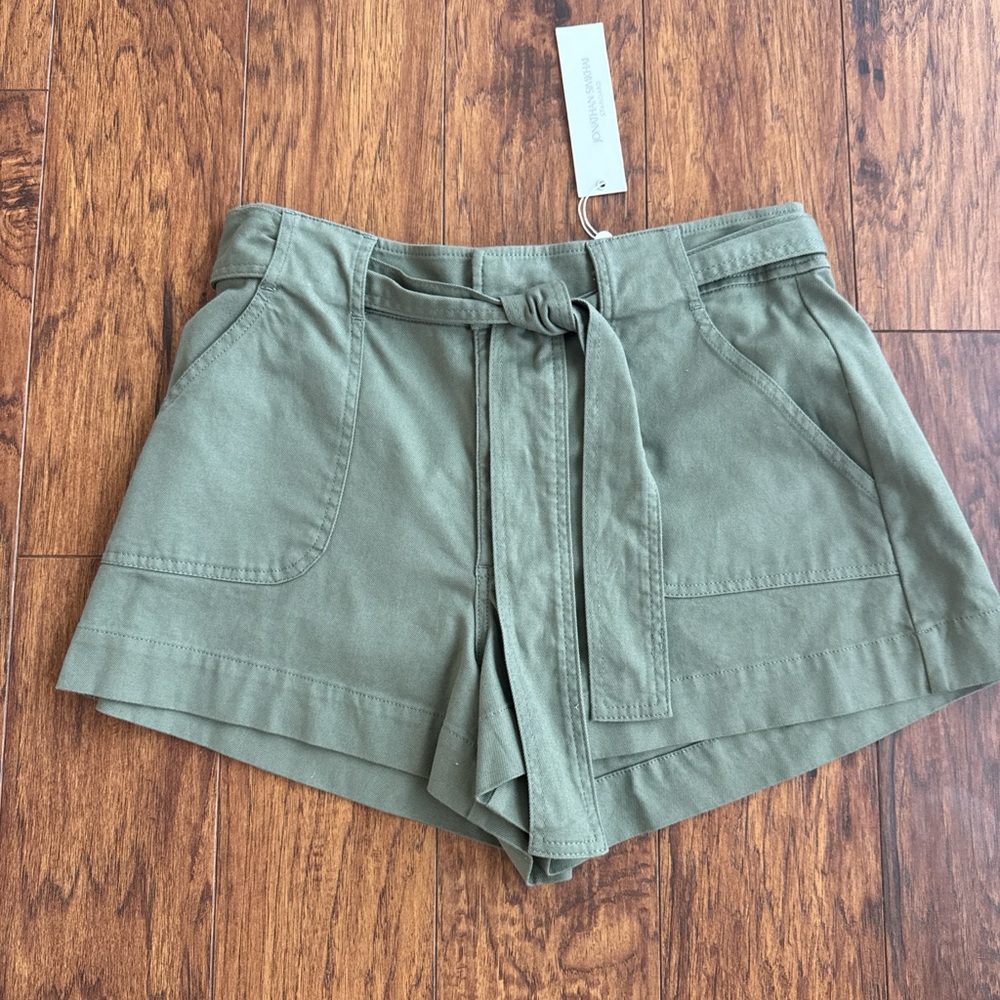Jonathan Simkhai Green Cargo Shorts with Drawstring Waist